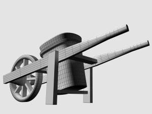 wooden wheelbarrow 3D Model