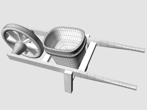 wooden wheelbarrow 3D Model