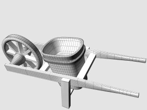 wooden wheelbarrow 3D Model