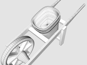 wooden wheelbarrow 3D Model