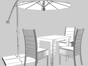 outdoor patio cantilever umbrella Modelo 3D