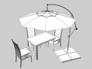 outdoor patio cantilever umbrella Modelo 3D