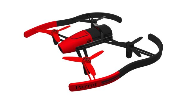 parrot bebop drone red 3D मॉडल .c4d .max .obj .3ds .fbx .stl .blend 