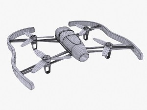 parrot bebop drone red 3D मॉडल