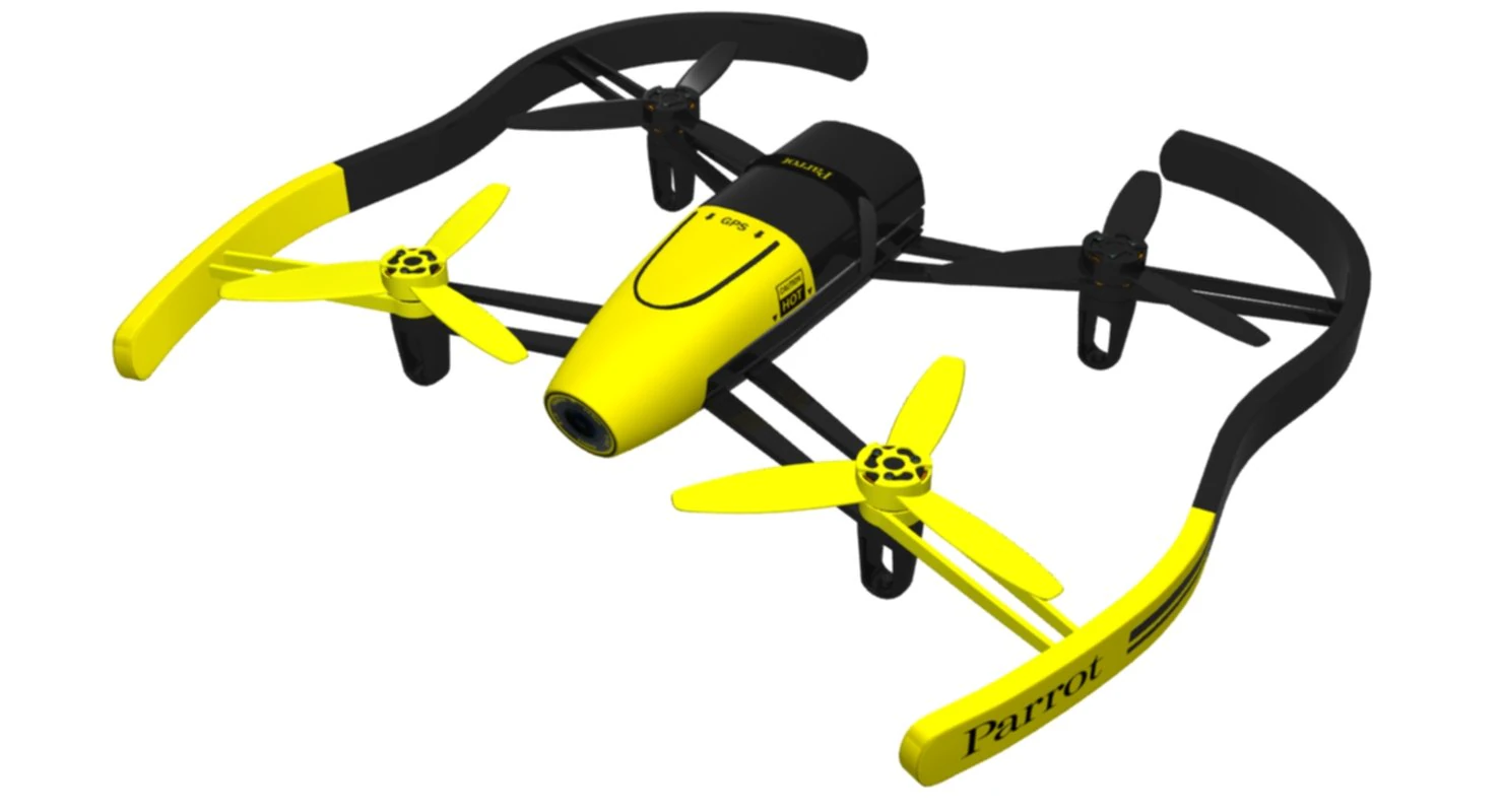 parrot bebop drone yellow 3D Model .c4d .max .obj .3ds .fbx .stl .blend 