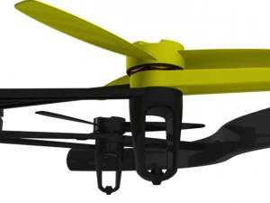 parrot bebop drone yellow 3D Model
