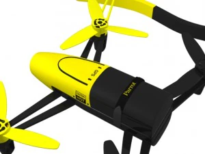 parrot bebop drone yellow 3D Model