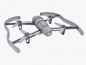 parrot bebop drone yellow 3D Model