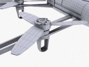 parrot bebop drone yellow 3D Model