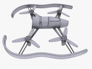 parrot bebop drone yellow 3D Model