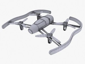 parrot bebop drone yellow 3D Model