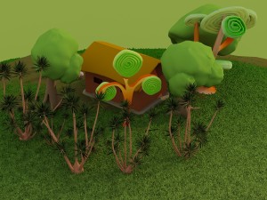 cartoon house scene Modello 3D