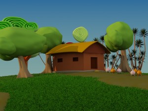 cartoon house scene Modello 3D
