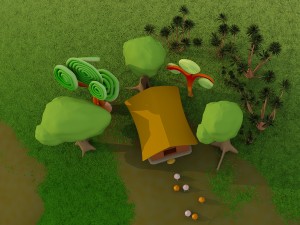 cartoon house scene Modello 3D