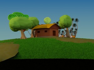 cartoon house scene Modello 3D
