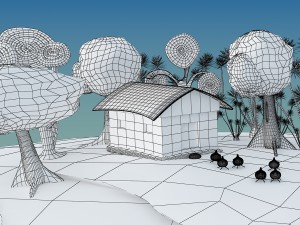 cartoon house scene Modello 3D