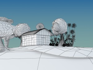 cartoon house scene Modello 3D