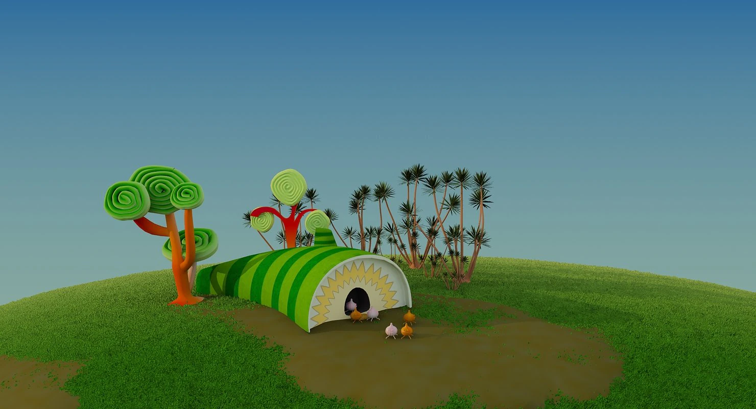 cartoon house 3D Model .c4d .max .obj .3ds .fbx .stl .blend