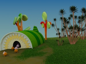 cartoon house 3D मॉडल