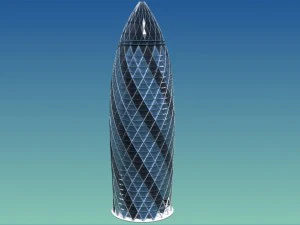the gherkin 30 st mary axe skyscraper 3D Model