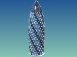 the gherkin 30 st mary axe skyscraper 3Dモデル