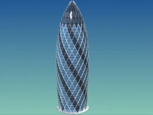 the gherkin 30 st mary axe skyscraper 3D Model