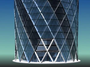 the gherkin 30 st mary axe skyscraper 3D Model