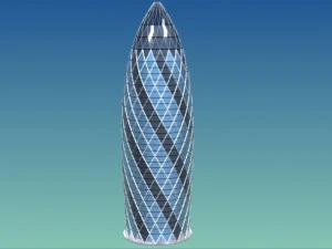 the gherkin 30 st mary axe skyscraper 3D Model