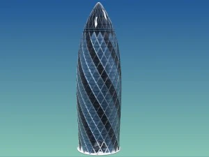 the gherkin 30 st mary axe skyscraper 3D Model