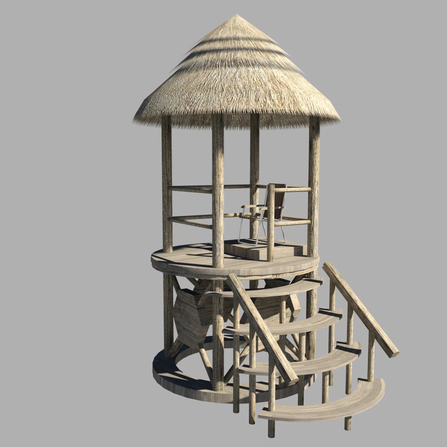 lifeguard tower 3D Model .c4d .max .obj .3ds .fbx .stl .blend 