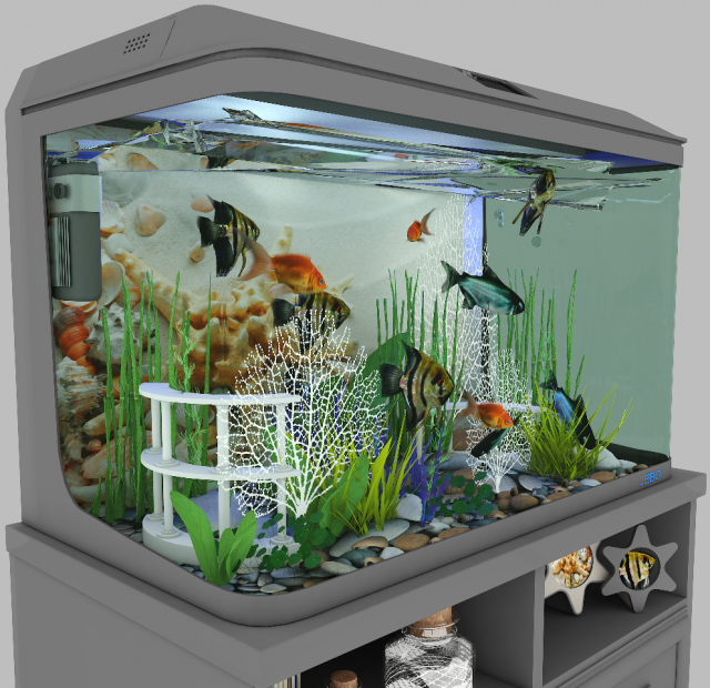 aquarium 1 3D Model in Fish 3DExport