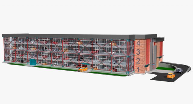 car parking 3D 모델 .c4d .max .obj .3ds .fbx .stl .blend 