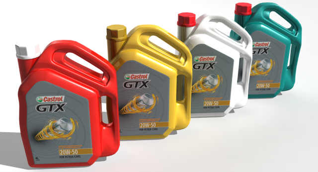 castrol gtx engine oil jar 3Dモデル .c4d .max .obj .3ds .fbx .stl .blend 