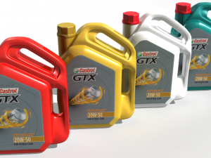 castrol gtx engine oil jar 3D Model