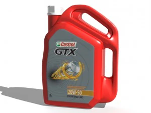 castrol gtx engine oil jar 3D Model