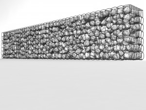 gabion baskets wall 3D Model