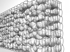 gabion baskets wall 3D Model