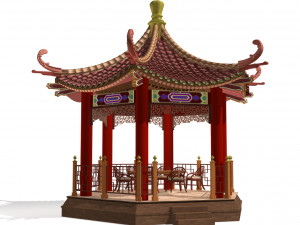 chinese gazebo Model 3D