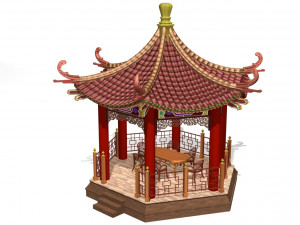 chinese gazebo 3D मॉडल
