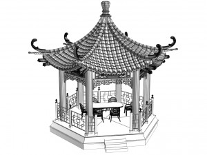 chinese gazebo 3D मॉडल