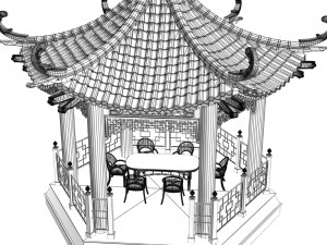 chinese gazebo 3D मॉडल