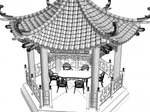 chinese gazebo 3D Model