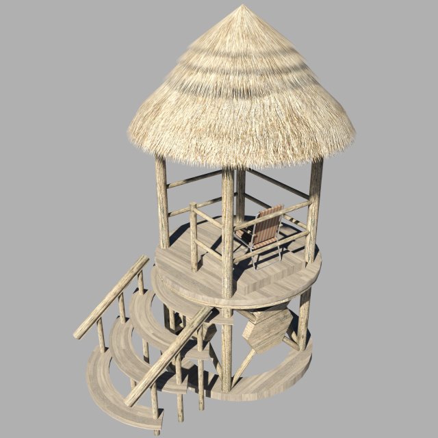 lifeguard tower Model 3D .c4d .max .obj .3ds .fbx .stl .blend 