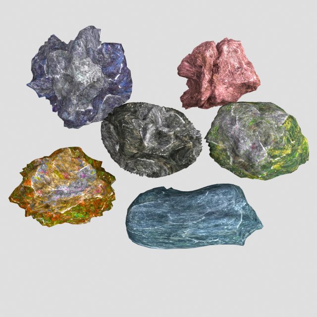 Rock 3 type boulder 3Dモデル .c4d .max .obj .3ds .fbx .stl .blend 