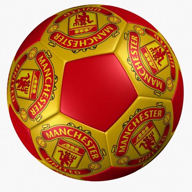 soccer ball manchester united Modelo 3D .c4d .max .obj .3ds .fbx .stl .blend 