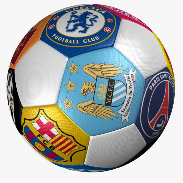 soccer ball club logo Modello 3D .c4d .max .obj .3ds .fbx .stl .blend 