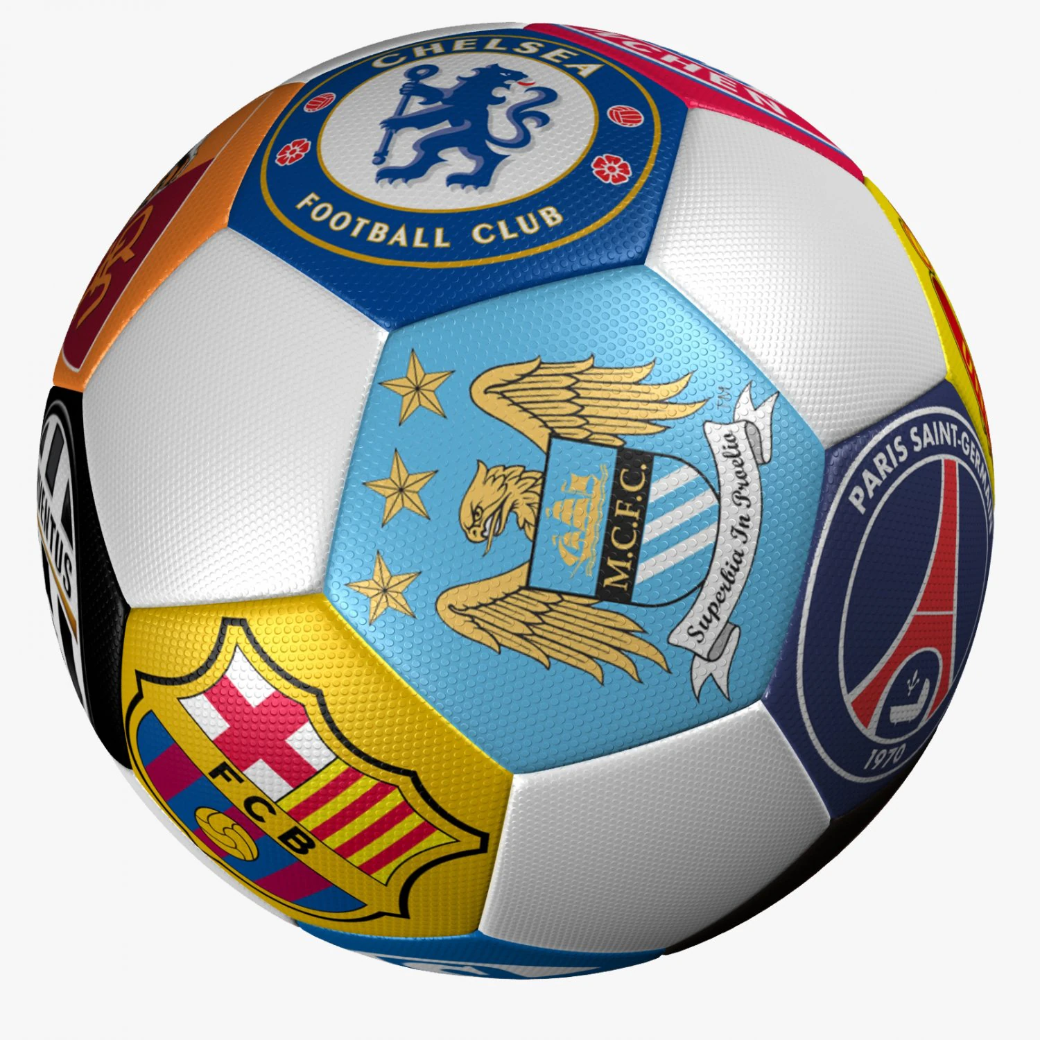 soccer ball club logo 3D Model .c4d .max .obj .3ds .fbx .stl .blend 