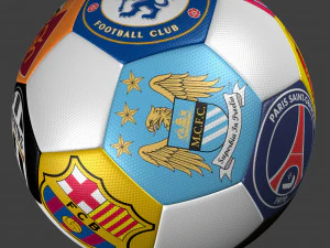 soccer ball club logo 3D Model