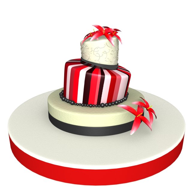 weeding cake 3D Model .c4d .max .obj .3ds .fbx .stl .blend 