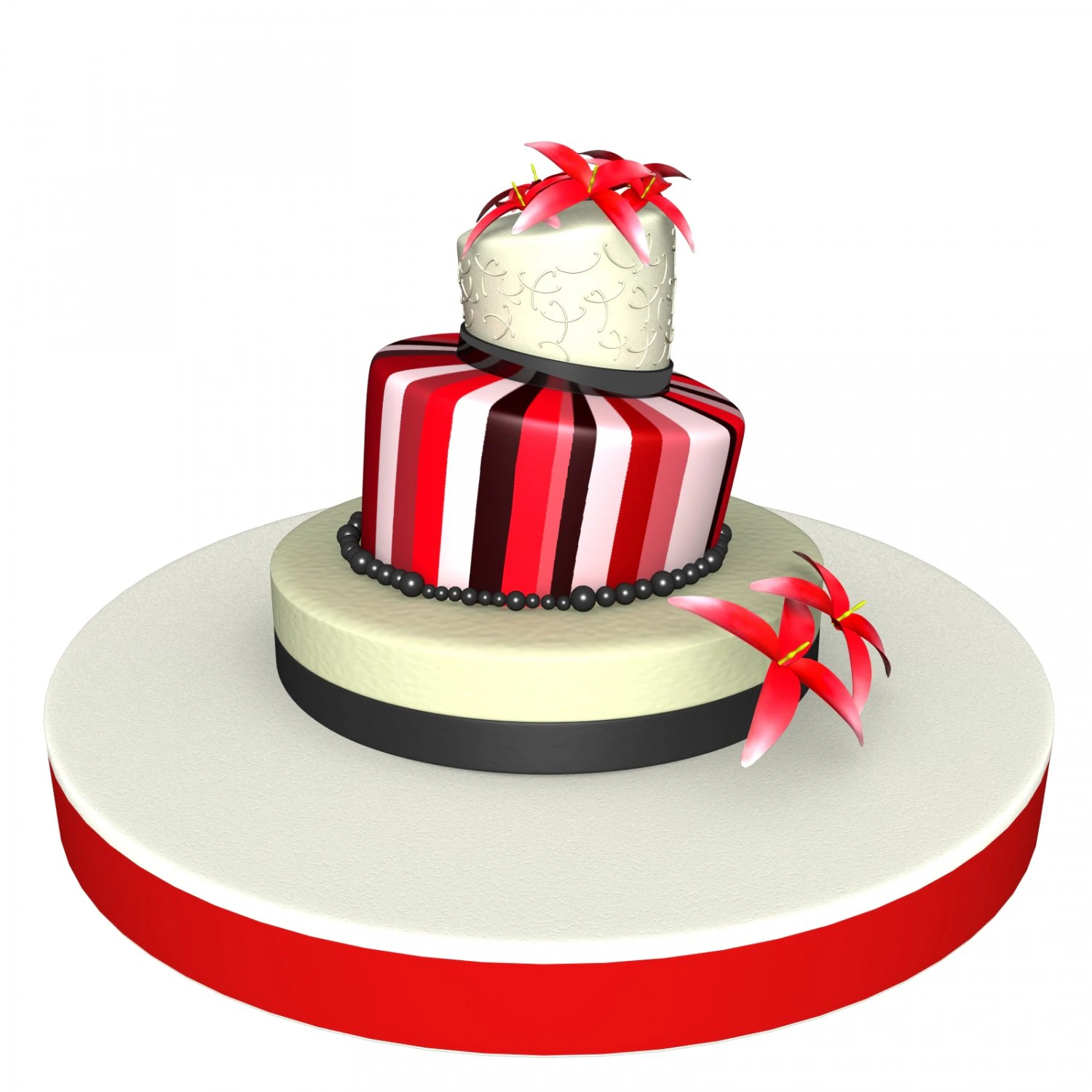 weeding cake 3D Model .c4d .max .obj .3ds .fbx .stl .blend 